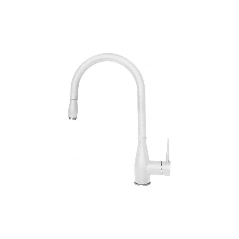 MGKNEV68 Elleci Single-lever mixer with swivel spout and extractable hand shower NEVA MGKNEV68 white G68 finish