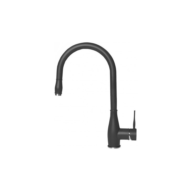 MGKNEV59 Elleci Mitigeur monocommande avec bec orientable et douchette extractible NEVA MGKNEV59 finition anthracite G59