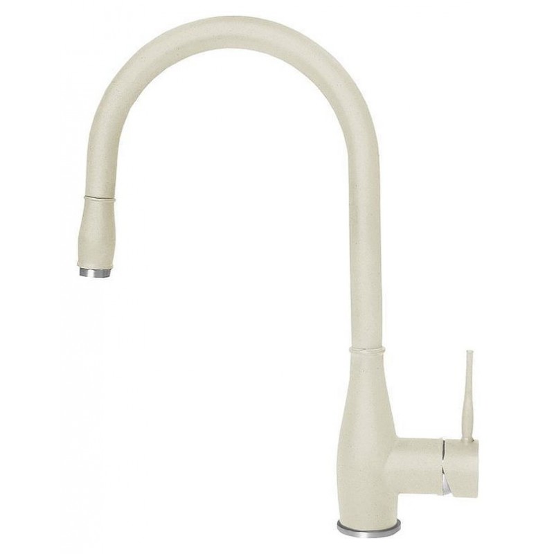 MGKNEV62 Elleci Mitigeur monocommande avec bec orientable et douchette extractible NEVA MGKNEV62 blanc antique finition G62