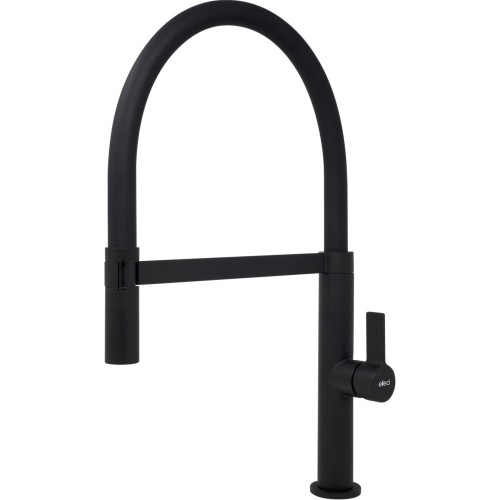 Elleci Single-lever mixer with high swivel spout and extractable hand shower WAVE MOKWAVBK black BK finish