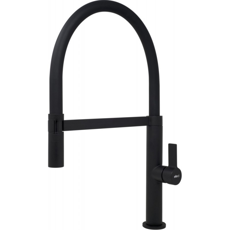  PROMPT DELIVERY - Elleci Single-lever mixer with high swivel spout and extractable hand shower WAVE MOKWAVBK black BK finish
