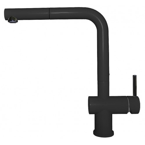 Elleci Single-lever mixer with swivel spout and extractable hand shower STREAM PLUS MKKSTP86 black K86 finish