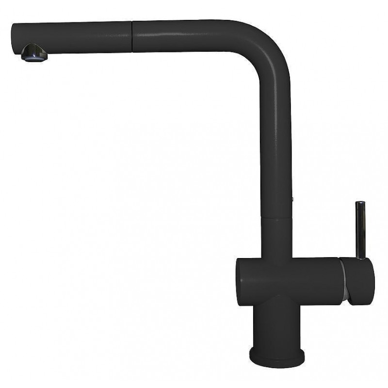  PRONTA CONSEGNA - Elleci Miscelatore monocomando con canna girevole e doccetta estraibile STREAM PLUS MKKSTP86 finitura K86 nero