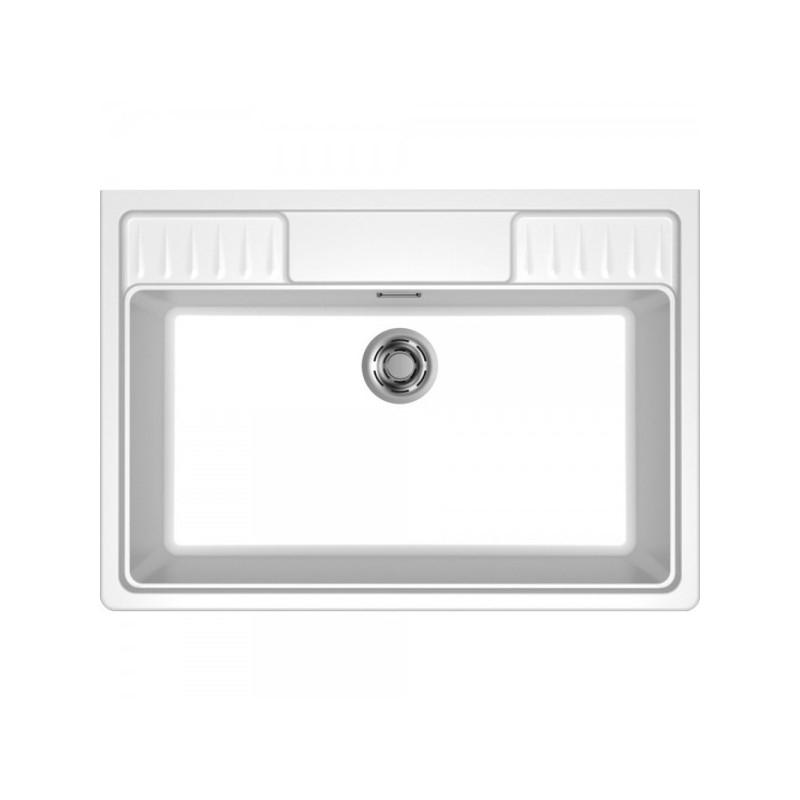 LKS90096 Elleci Single sink SPAZIO 900 LKS90096 white K96 composite finish 90x63.5 cm