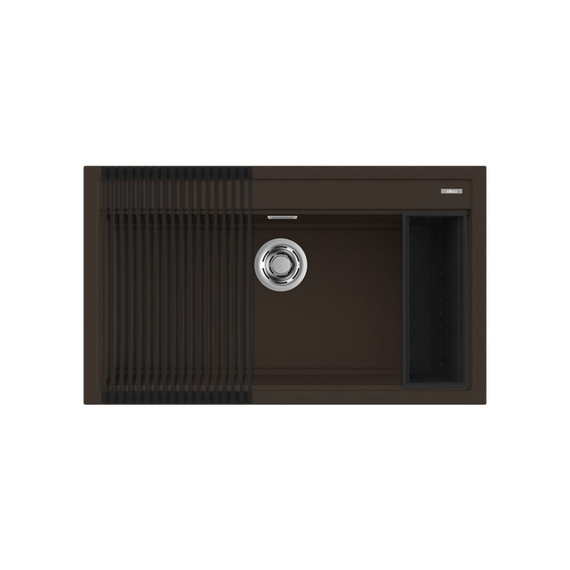 LGB13078 Elleci Fregadero de una cubeta BEST 130 LGB13078 G78 acabado compuesto espresso 79x51 cm