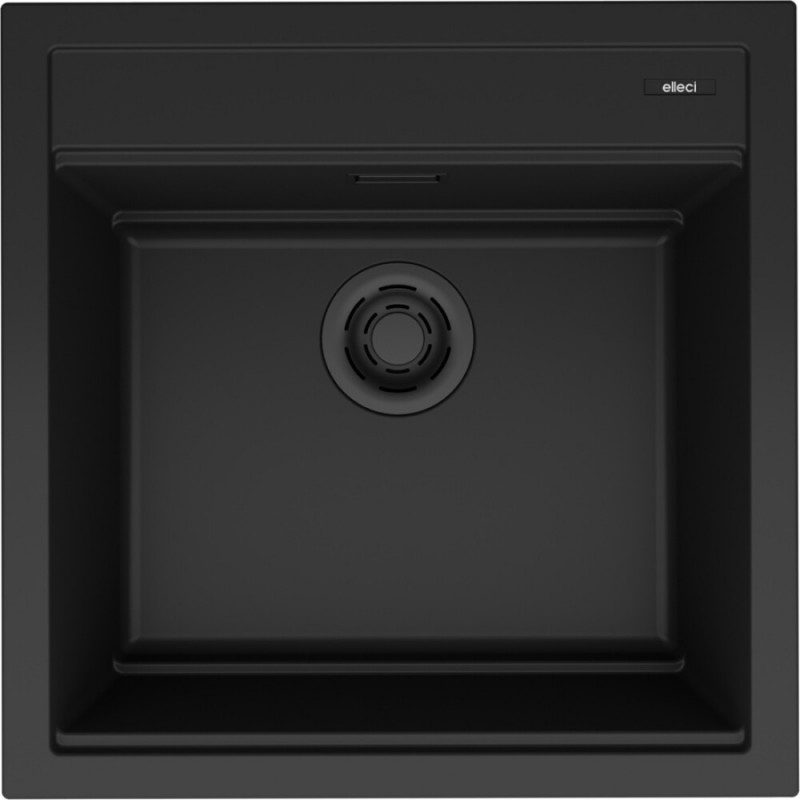 LKB10486 Elleci Fregadero de 1 cubeta BEST 104 LKB10486 acabado compuesto negro K86 51x51 cm