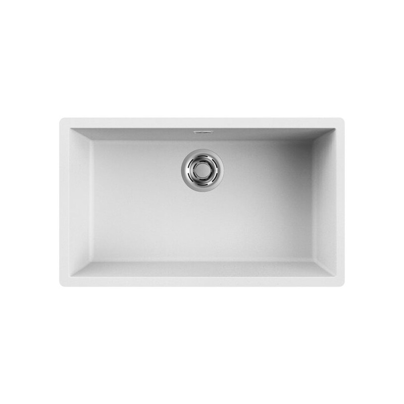LKZ13096 Elleci Évier 1 bac ZEN 130 LKZ13096 blanc finition composite K96 75,6x45,6 cm