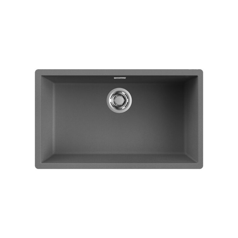 LKZ13099 Elleci Évier simple ZEN 130 LKZ13099 gris foncé finition composite K99 75,6x45,6 cm