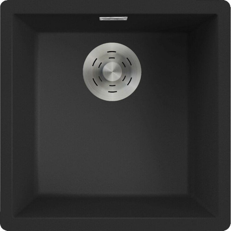 LKZ10286 Elleci Single bowl sink ZEN 102 LKZ10286 black K86 composite finish 45.6x45.6 cm