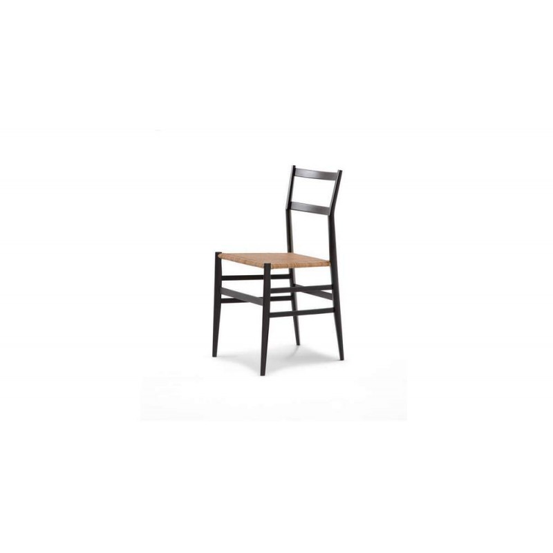 Superleggera 699 Cassina Superleggera chair with wooden structure and rattan cane seat