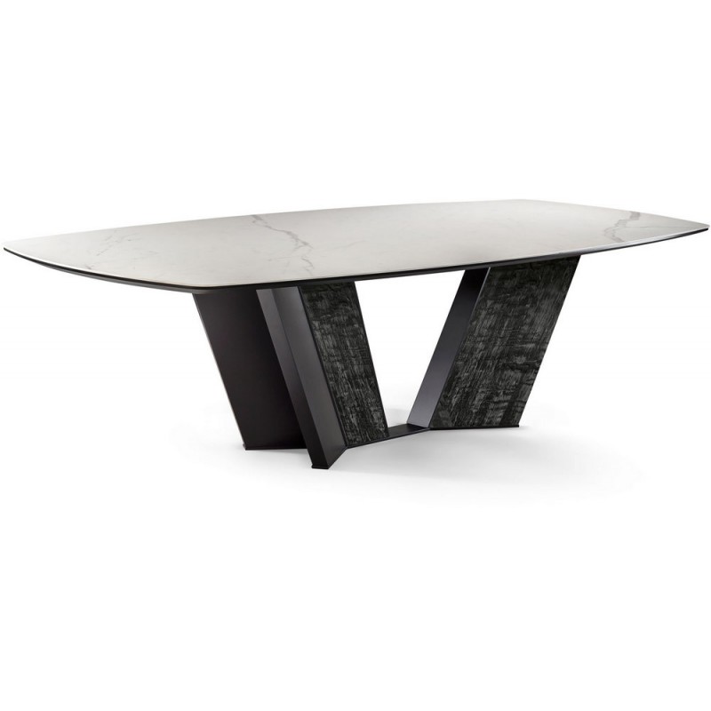 Prisma tavolo Mesa fija Cantori Prisma con estructura de metal y madera y tapa a elegir de 300x120 cm
