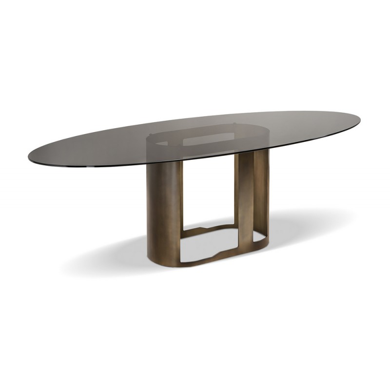 Oasi tavolo Cantori Oasi fixed table with metal structure and 240x116 cm glass top