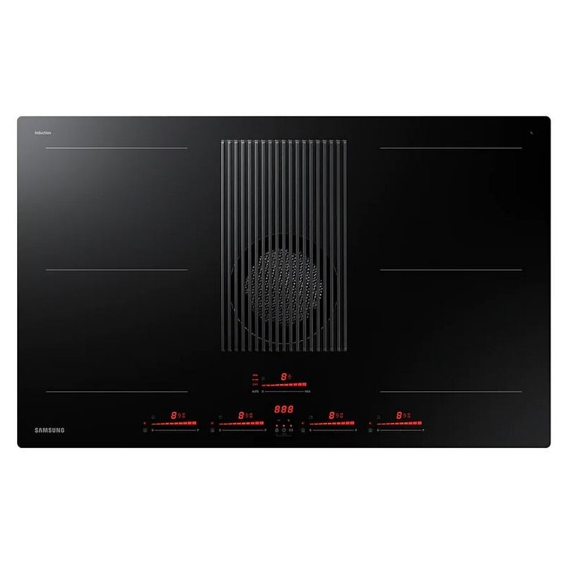  Table de cuisson à induction Samsung avec hotte filtrante intégrée NZ84T9747VK en vitrocéramique noire 83 cm