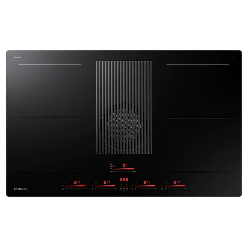 Samsung Induction hob with integrated extractor hood NZ84T9747UK in black glass ceramic 83 cm