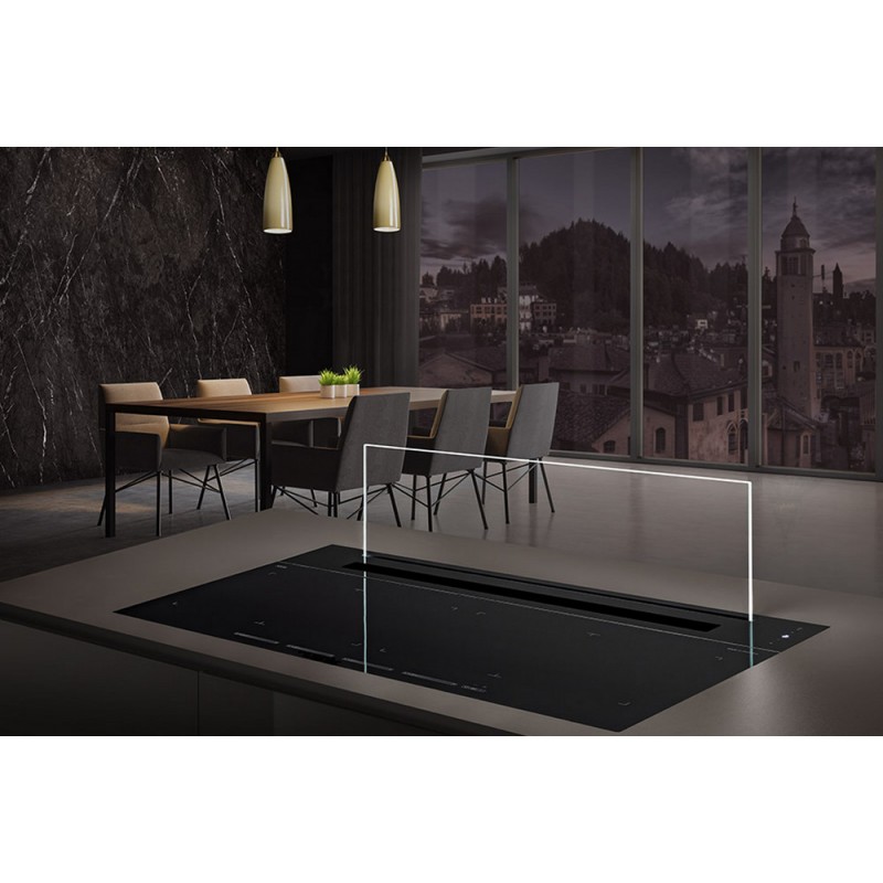 Modigliani Campana extractora Airone Modigliani acabado cristal negro con cristal transparente de 90 cm - Sin motor