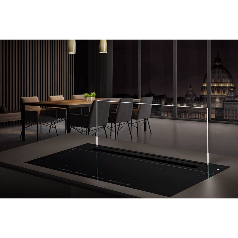 Botticelli Full Glass 90 Airone Botticelli Full Glass downdraft hood, black glass finish with 90 cm transparent glass - Without motor
