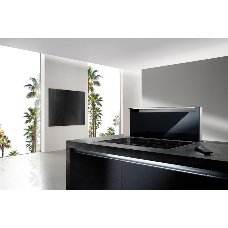 Elektra 90 vetro nero Hotte aspirante Airone Elektra 90 cm finition verre noir - Sans moteur