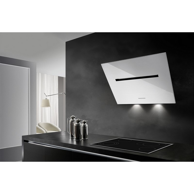 Hamlet 80 inox Airone Cappa a parete Hamlet finitura acciaio AISI 430 da 80 cm