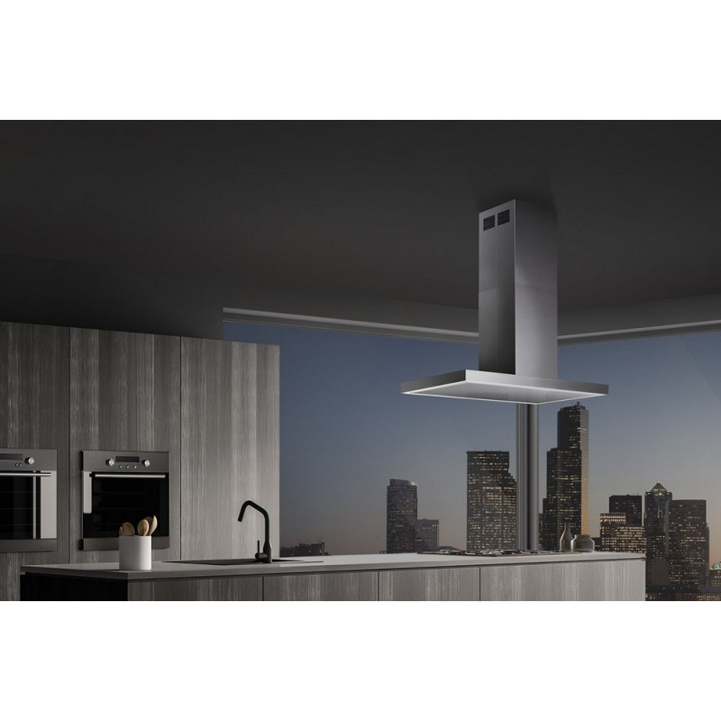 Tiziano Isola 120 acciaio Hotte îlot Airone Tiziano, 120 cm finition acier AISI 430
