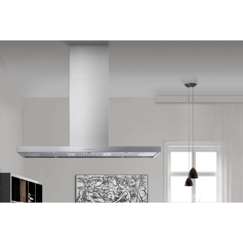 Slim Isola Evo 90 Hotte îlot Airone 90 cm Slim Evo avec finition en acier AISI 430