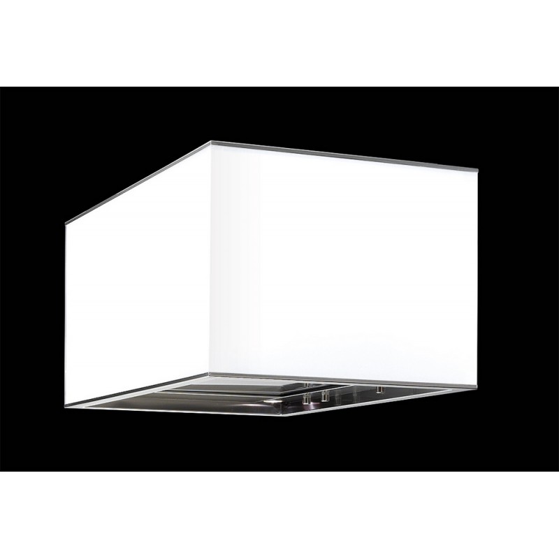 Medea Isola vetro bianco Campana isla Airone Medea 60 cm acabado cristal blanco