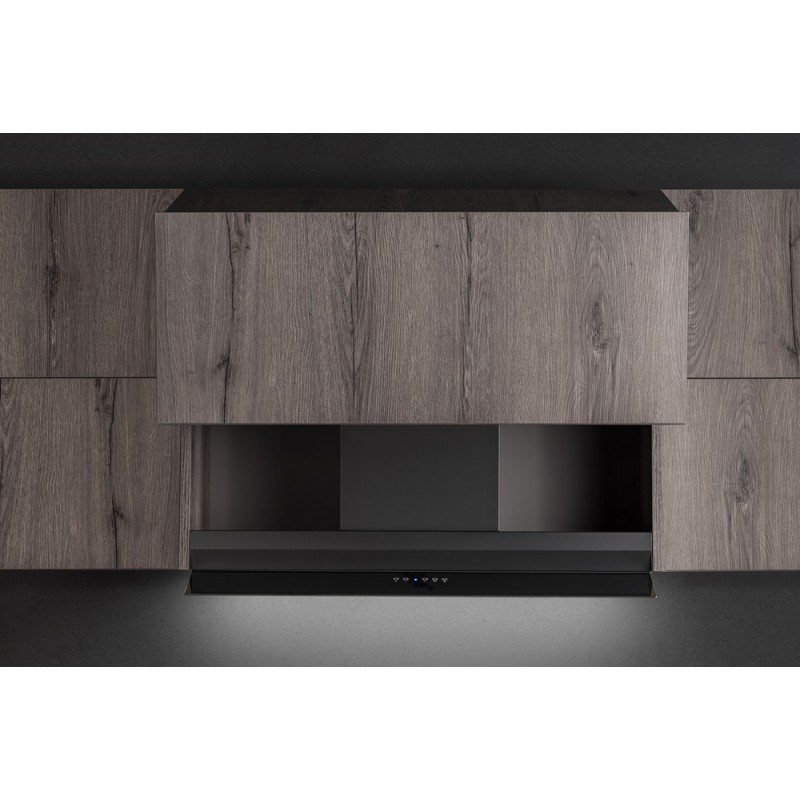Donizetti Professional 90 nera Hotte encastrable professionnelle Airone Donizetti, finition noir mat, 90 cm, façade en verre noir