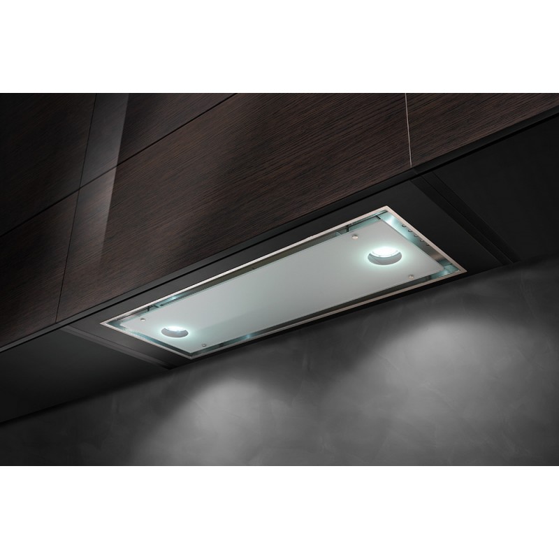 Aida 90 senza motore Airone Cappa da incasso Aida finitura acciaio AISI 430 e vetro acidato da 90 cm - Senza motore