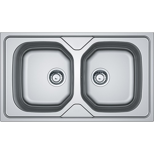 Franke Sink two bowls Onda Line OLX 620-L 101.0180.197 satin stainless steel finish 86x50 cm