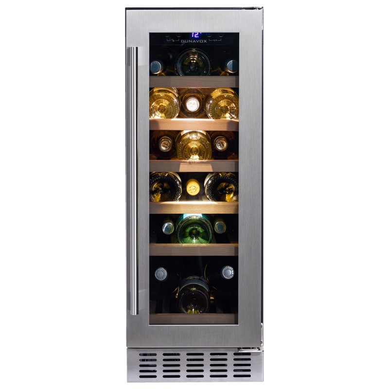 DAUF-19.58SS Cave à vin encastrable ou pose libre Dunavox Flow-19 DAUF-19.58SS, 29,5 cm, finition inox