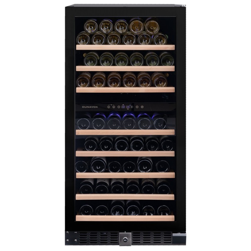 DX-94.270DBK Dunavox Grande-94 DX-94.270DBK built-in or freestanding wine cellar, 59.5 cm, black full glass finish