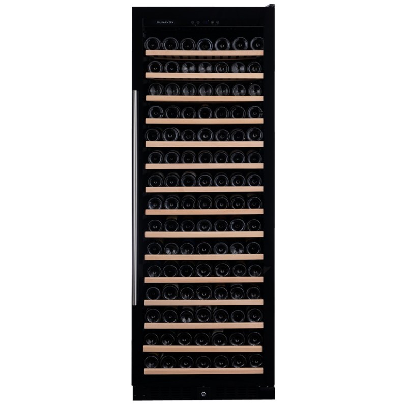 DX-194.490BK Bodega para vinos Dunavox Grande-194 DX-194.490BK, empotrable o independiente, 65,5 cm, acabado en cristal negro.