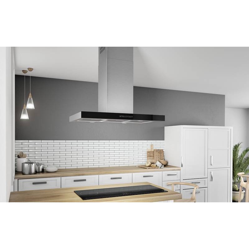 CCF2069517 Airforce Cappa a isola aspirante F206 IXBL/A/90 CCF2069517 finitura inox e nero da 90 cm