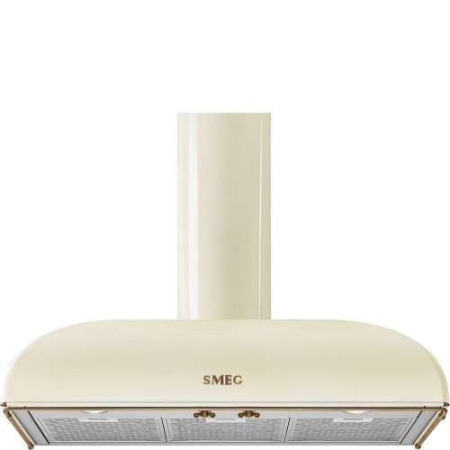 Hotte murale Smeg KS89POE 90 cm, finition crème