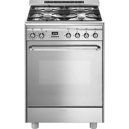 Smeg Cucina CP60X9 con forno termoventilato e piano cottura a gas finitura acciaio inox da 60x60 cm
