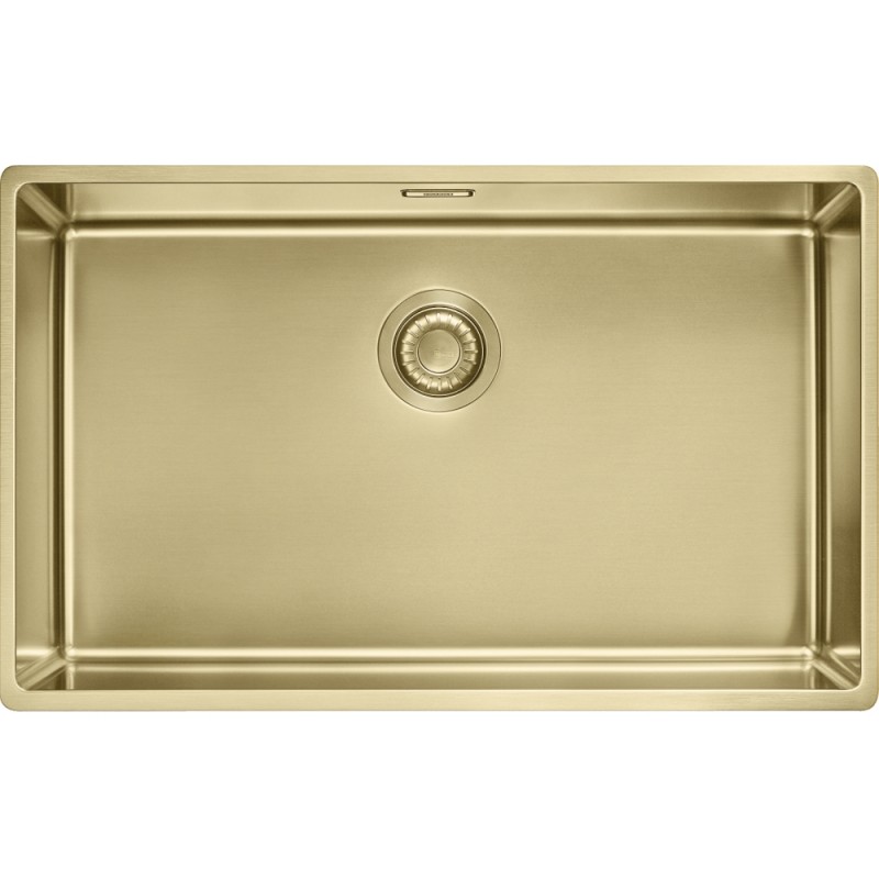 127.0674.533 Franke: Évier Mythos Masterpiece BXM 210/110-68 127.0674.533 à une cuve, finition or, 72,5 x 45 cm - Bonde manuelle
