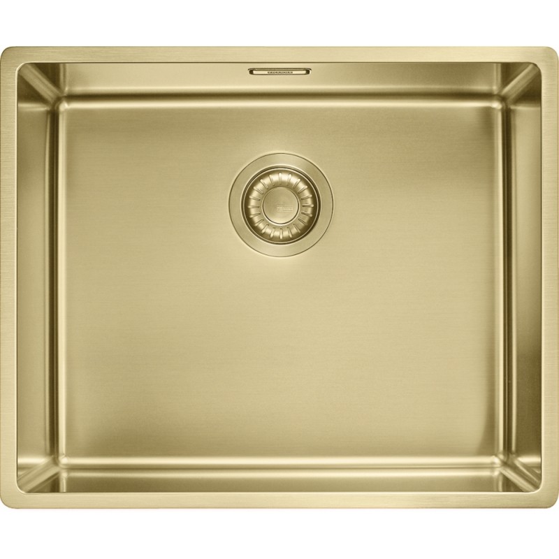 127.0662.540 Franke: Évier Mythos Masterpiece BXM 210/110-50 127.0662.540 à une cuve, finition or, 54 x 45 cm - Bonde automatique