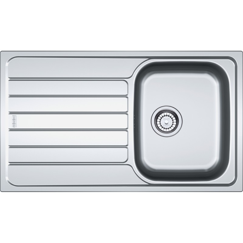 101.0714.037 Franke: Fregadero de un seno con escurridor a la izquierda Spark Empotrable SKX 611-86 101.0714.037, acero satinado, 86 x 50 cm