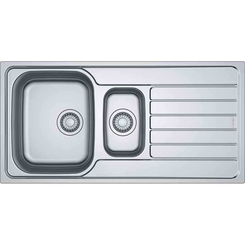 101.0716.614 Franke: Fregadero de un seno con cubeta y escurridor a la derecha Spark Empotrable SKX 651 101.0716.614 Acabado en acero inox