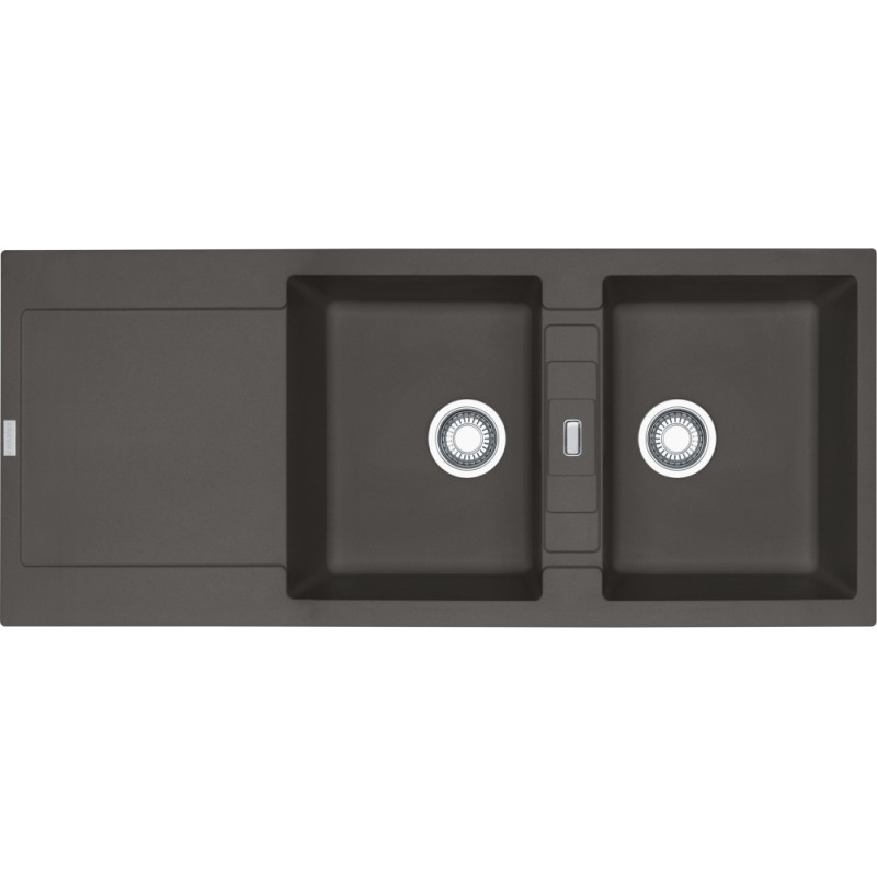 114.0714.184 Franke: Évier double bac encastrable Maris MRG 621 114.0714.184 avec égouttoir, finition gris ardoise, 116 x 50 cm