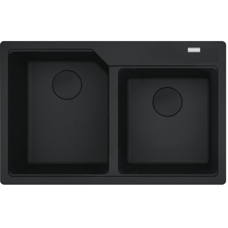 114.0718.498 Franke: Évier double encastrable Urban UBG 620-78 114.0718.498, 78 x 50 cm, finition noir mat