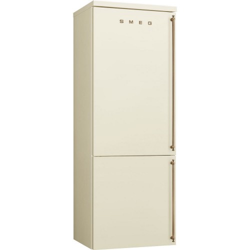 Smeg Réfrigérateur combiné pose libre avec charnière gauche FA8005LPO5 finition crème 70 cm
