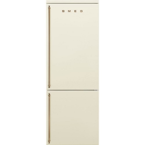 Smeg Free-standing combined refrigerator with right hinge FA8005RPO5 cream finish 70 cm