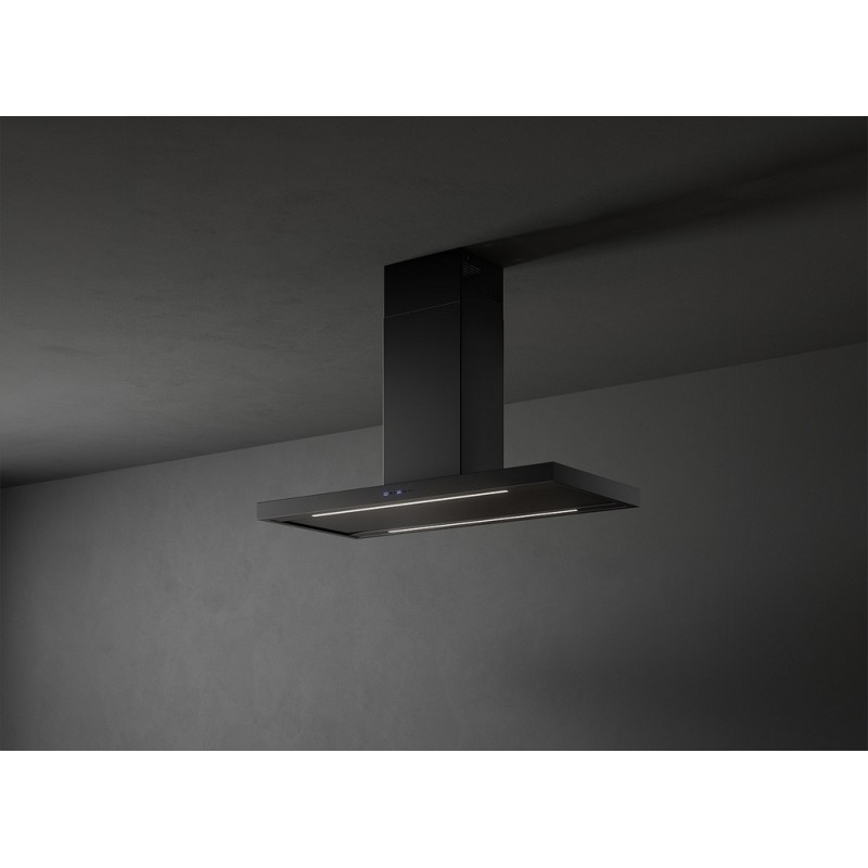 CPLI90.E23P2#EUN490F Falmec Plane Plus hotte îlot 90 cm finition noire