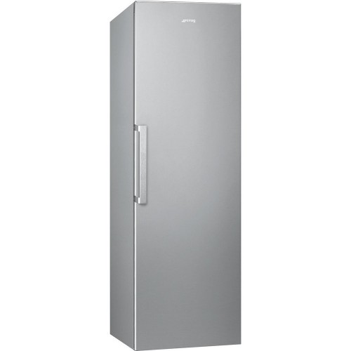 Frigorífico independiente Smeg FS18EV2HX de 60 cm con una puerta y acabado en acero inoxidable.