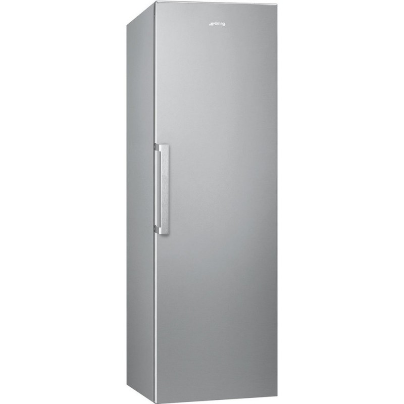  Frigorífico independiente Smeg FS18EV2HX de 60 cm con una puerta y acabado en acero inoxidable.
