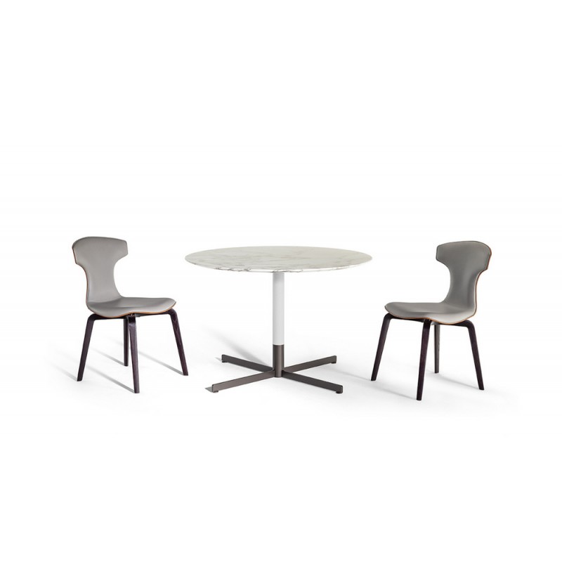 Bob Bistrot 5664645 Poltrona Frau Tavolino rotondo Bob Bistrot con struttura in acciaio e piano a scelta da Ø110 cm