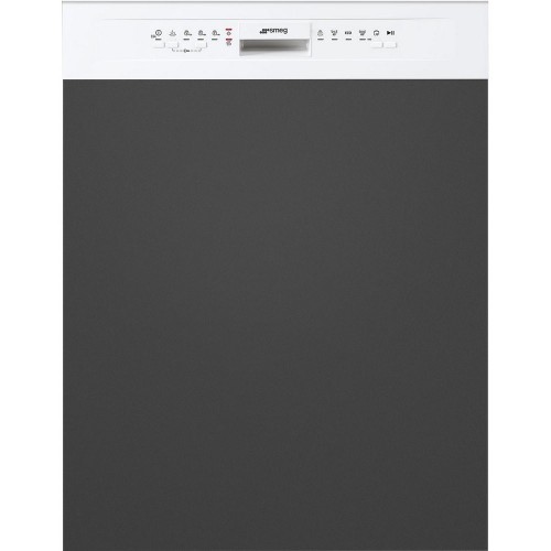 Smeg Lave-vaisselle encastrable partiellement intégré PL292DB avec façade blanche de 60 cm