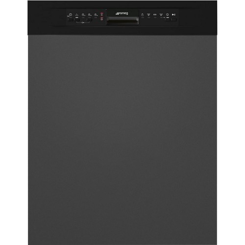 Smeg Lave-vaisselle encastrable partiellement intégré PL292DN avec façade noire de 60 cm