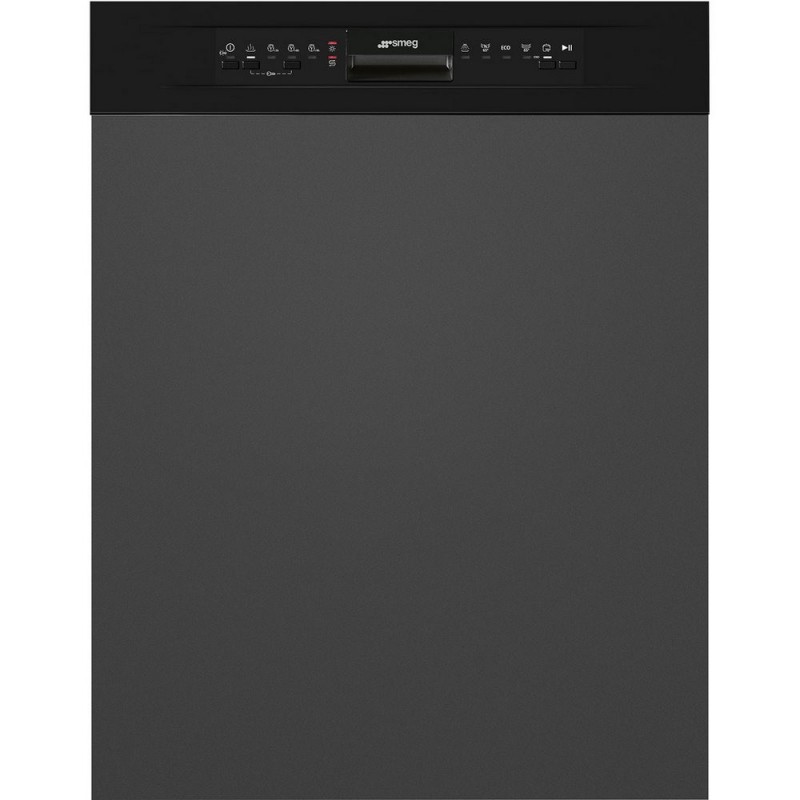  Smeg Lave-vaisselle encastrable partiellement intégré PL292DN avec façade noire de 60 cm