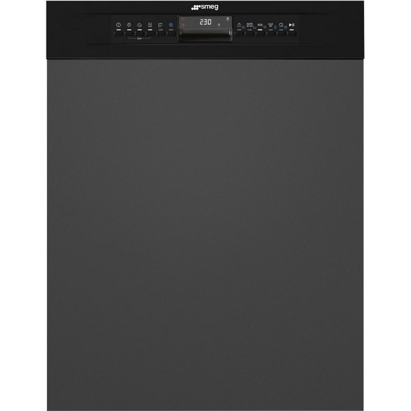  Smeg Lavavajillas empotrable parcialmente integrado PL364CN con panel frontal negro de 60 cm